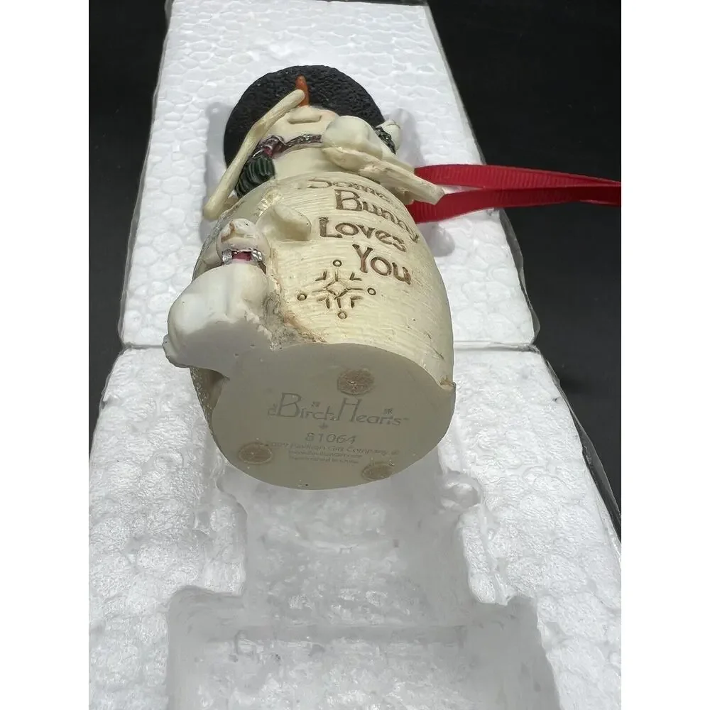 Birch Hearts Snowman Christmas Ornament Figurine 81064 Some Bunny Loves You 2009